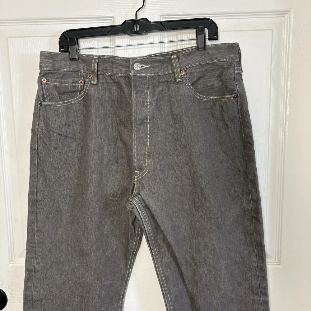 Vtg Y2K Levi's 501 Jeans Straight 38x32 Gray Button Fly Cotton Classic Grunge